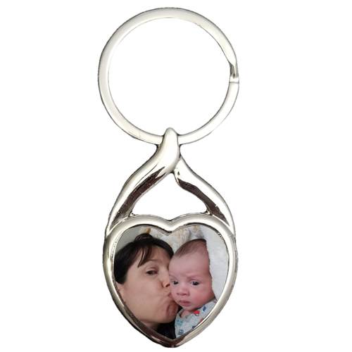 Personalized Photo Heart Keychain