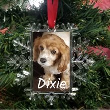 Load image into Gallery viewer, Personalized Custom Phono Snowflake Christmas Ornament Double Sided