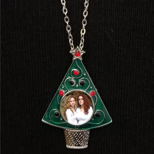 Personalized Custom Christmas Tree Necklace with Photo or Picture.