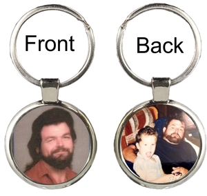 Personalized Photo Circle Keychain Front and Back