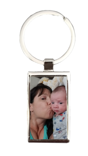 Personalized Double sided rectangle keychain