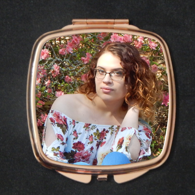 Compact Mirror Rose Gold Square With Photo