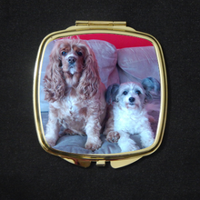 Load image into Gallery viewer, Compact Mirror Gold Square With Photo